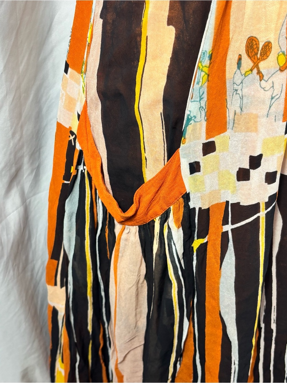 French Connection Orange & Black Striped Maxi Dress - Picture 4 of 7